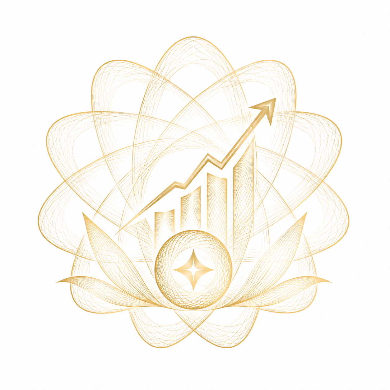 Investice – zlatá spiral art ikona růstu